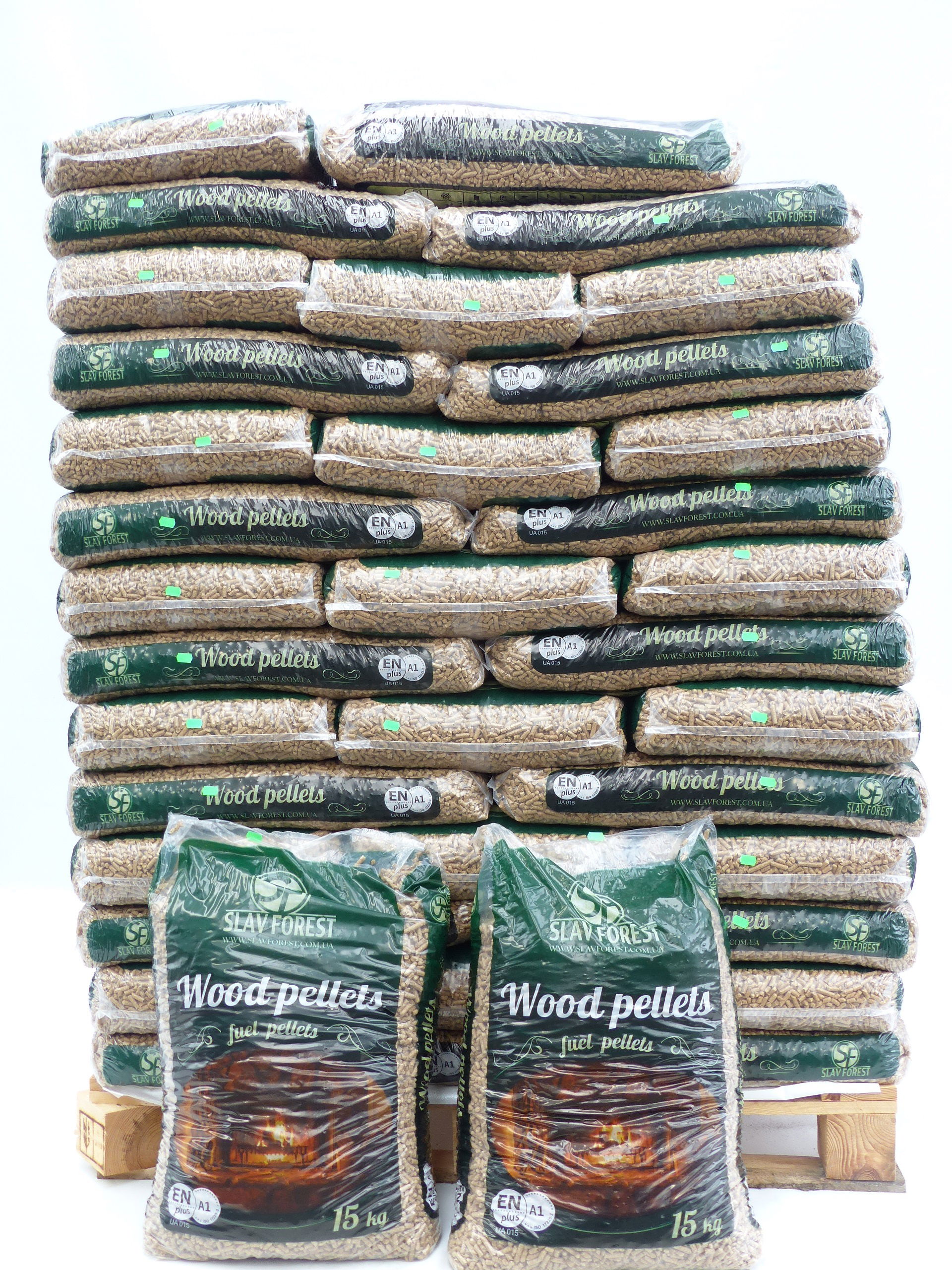  1 Palette/ 65 Sack á 15kg  Premium Holzpellets Heizpellets ENplus A1, Weichholz Wood Pellet Öko 