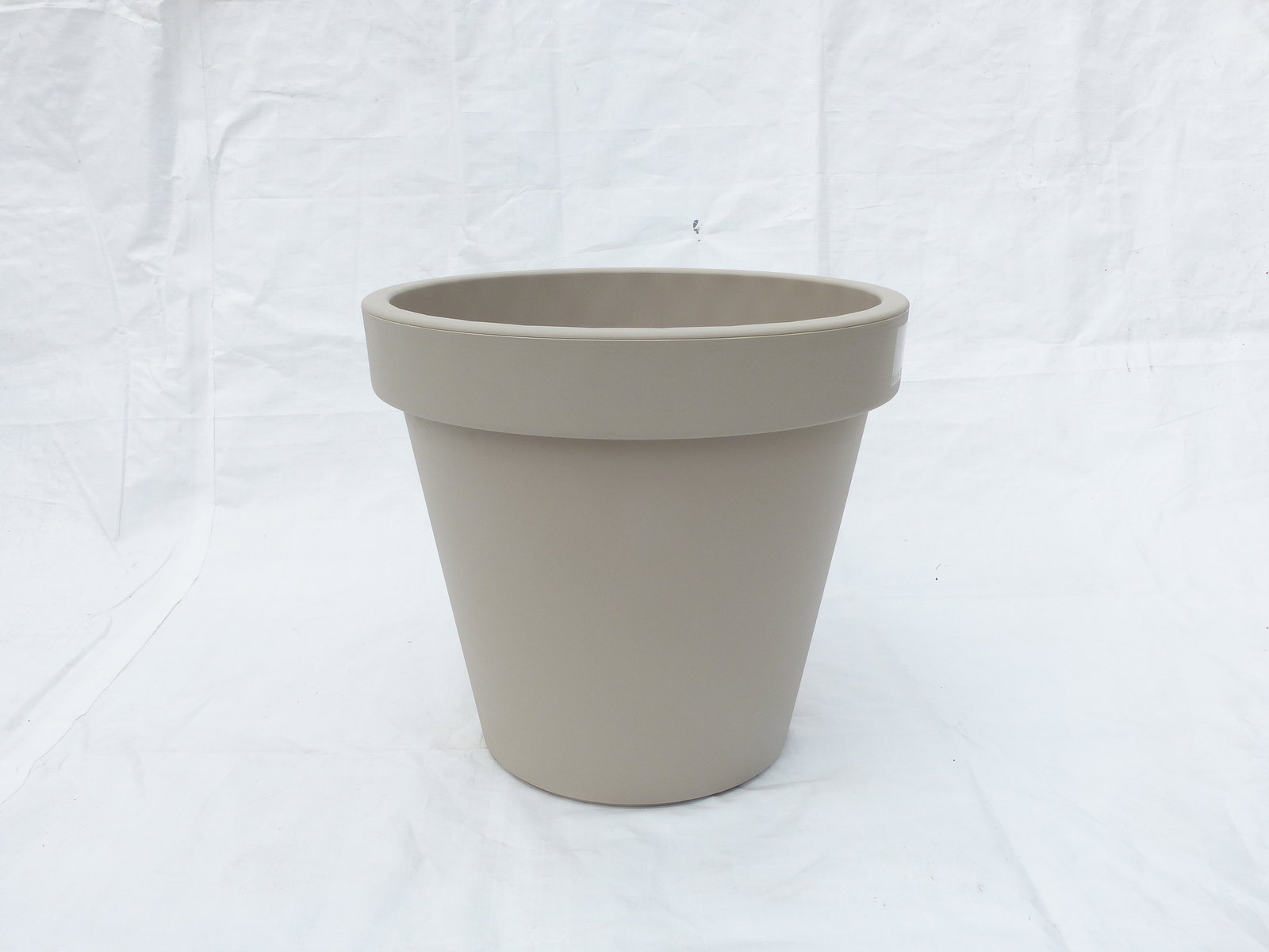 Pflanzkübel E&K, beige, Taupe rund Ø80cm, Pflanztopf Blumentopf Kübel XXL groß outdoor indoor