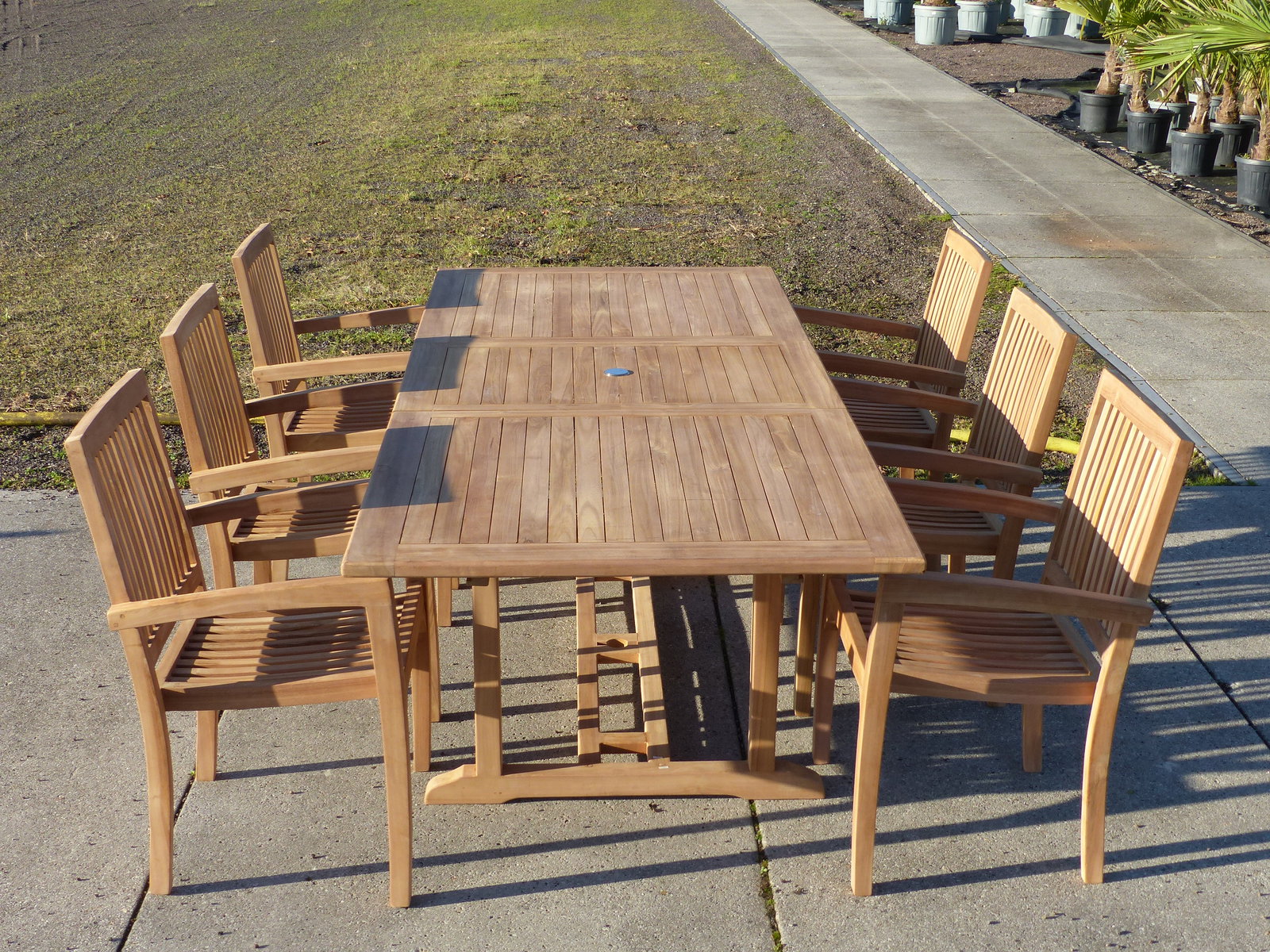 Teak Gartentisch Ausziehbar 180-240 x 100 cm Massivholz - Rechteckiger Esstisch Garten Terrasse , Höhe 78 cm