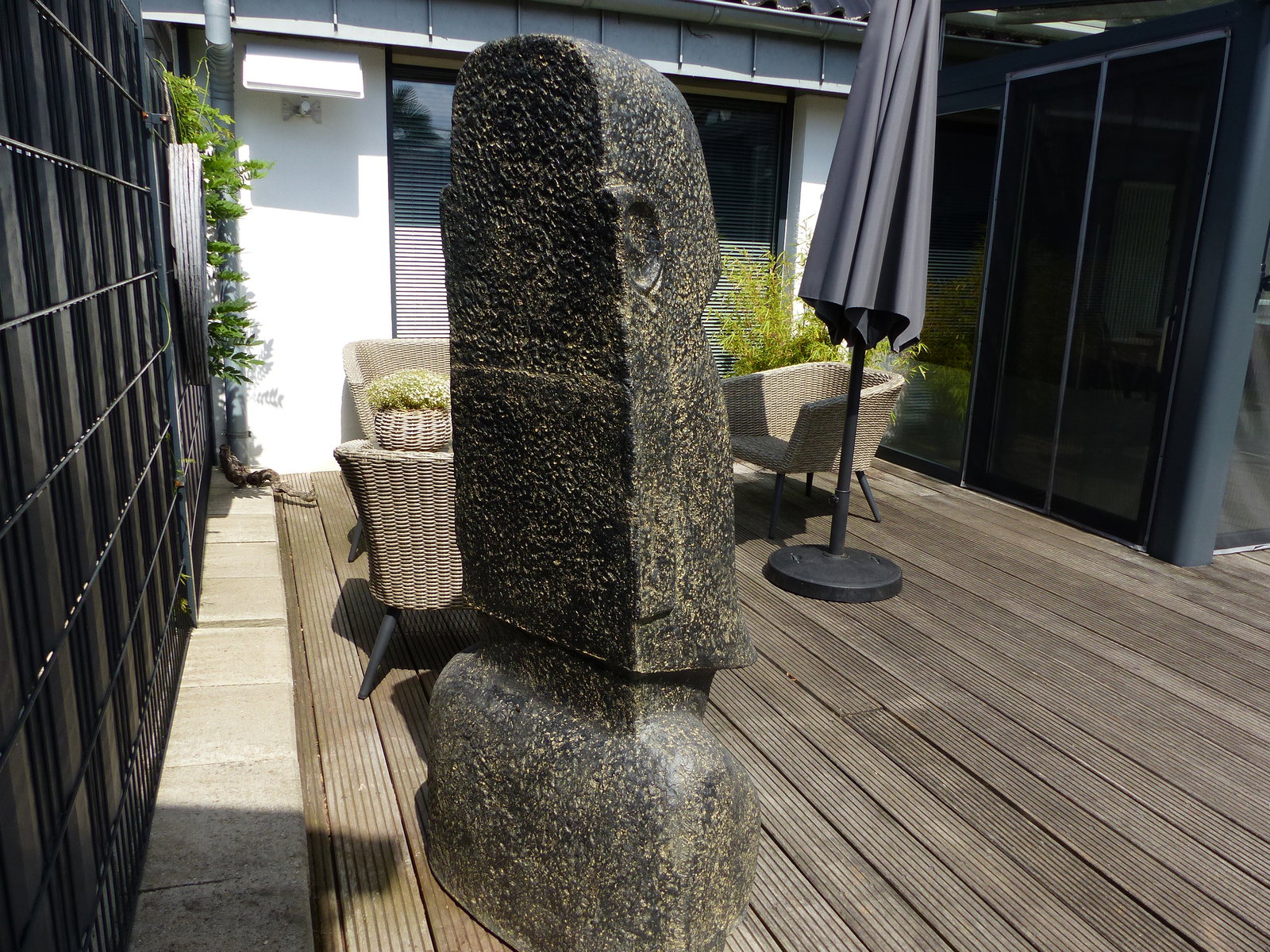Moai Skulptur 150 cm aus Lavastein – Osterinsel Figur, nach Imprägnierung winterfest