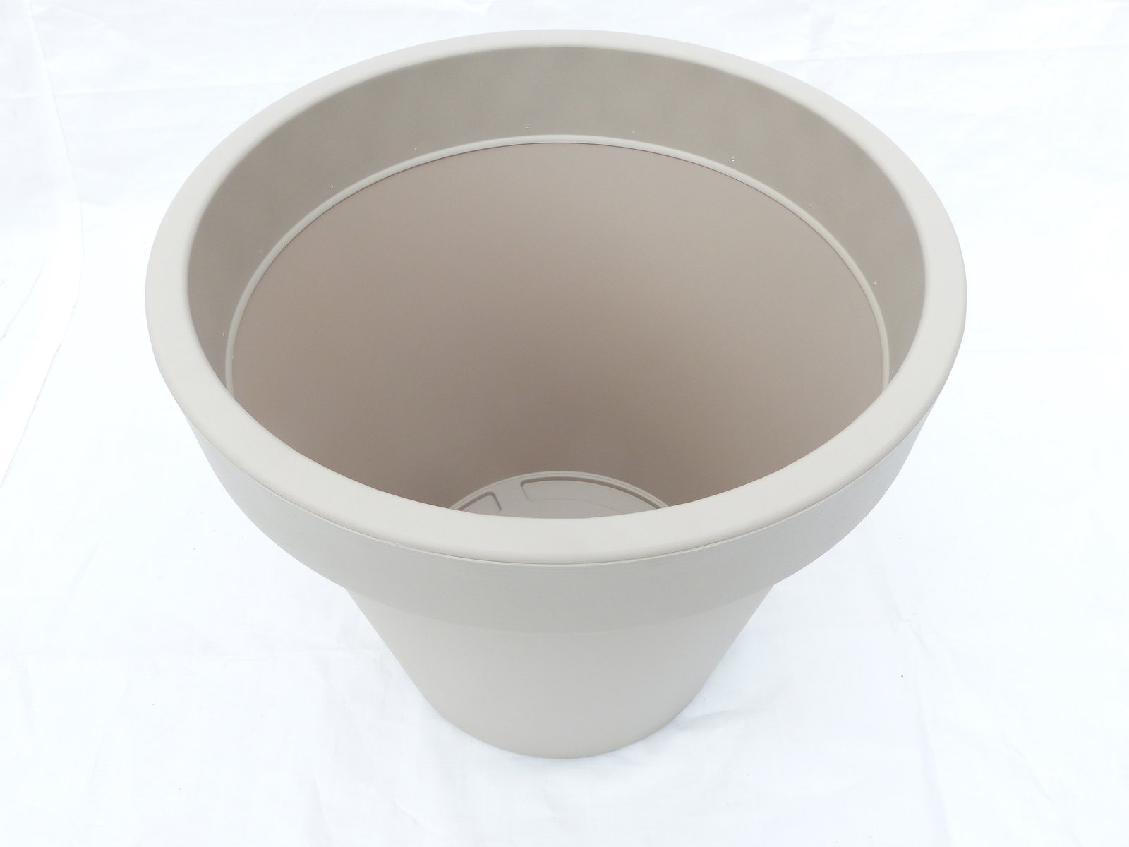 Pflanzkübel E&K, beige, Taupe rund Ø80cm, Pflanztopf Blumentopf Kübel XXL groß outdoor indoor
