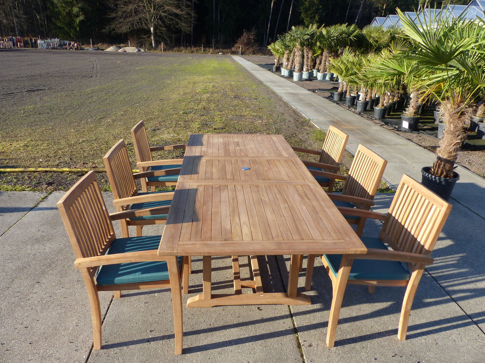 Teak Gartenstühle 4er Set mit Auflagen – Massivholz Stühle mit bequemen Sitzpolstern für Terrasse und Garten