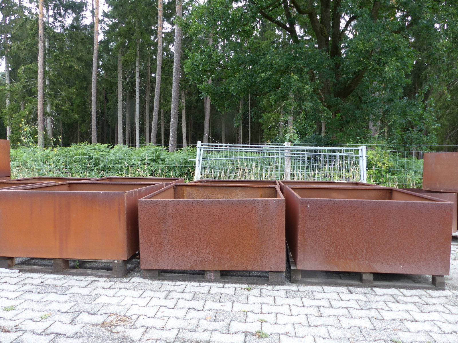 Cortenstahl Pflanzring quadratisch 120x120x60 Rostkübel Rost Stahl Kübel Blumenkübel XXL