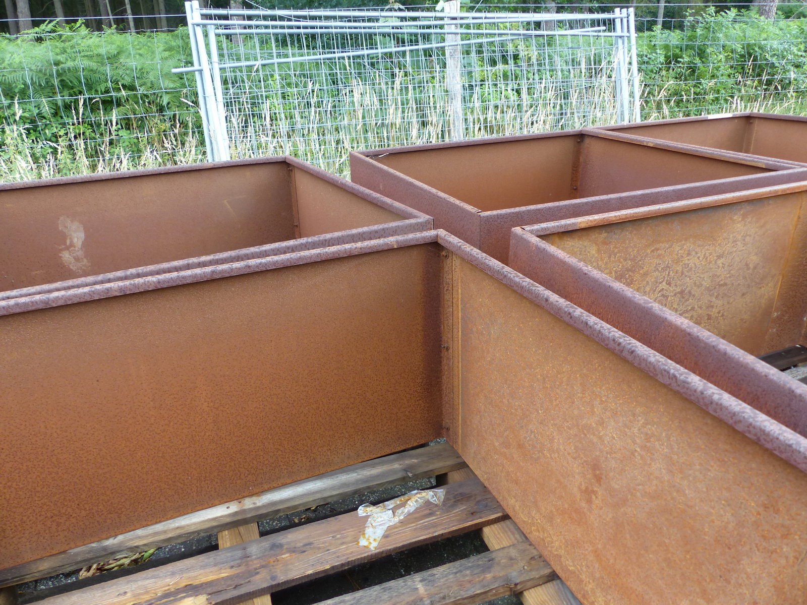 Cortenstahl Pflanzring quadratisch 120x120x60 Rostkübel Rost Stahl Kübel Blumenkübel XXL