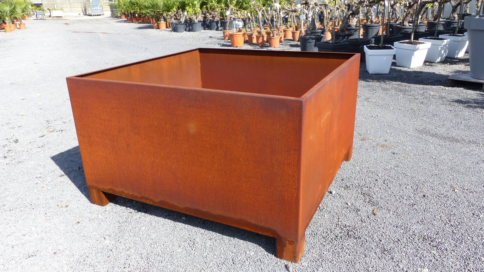 Cortenstahl Pflanzkübel 120x120x60 Rostkübel Rost Stahl Kübel Blumenkübel XXL
