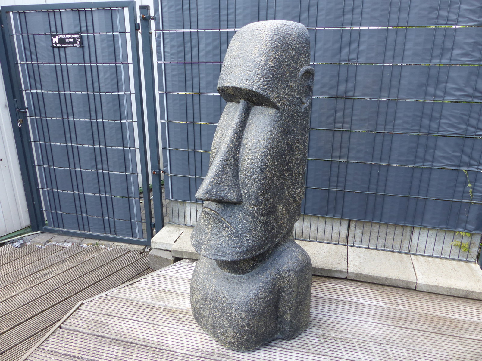 Moai Skulptur 150 cm aus Lavastein – Osterinsel Figur, nach Imprägnierung winterfest