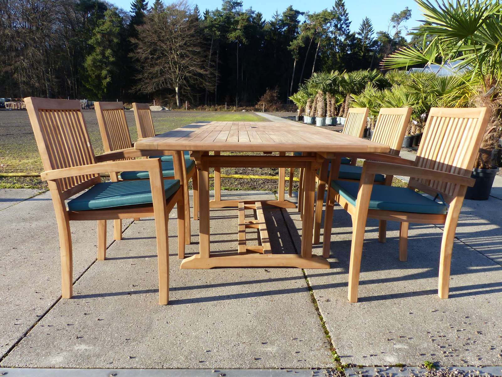 Teak Gartenstühle 4er Set mit Auflagen – Massivholz Stühle mit bequemen Sitzpolstern für Terrasse und Garten
