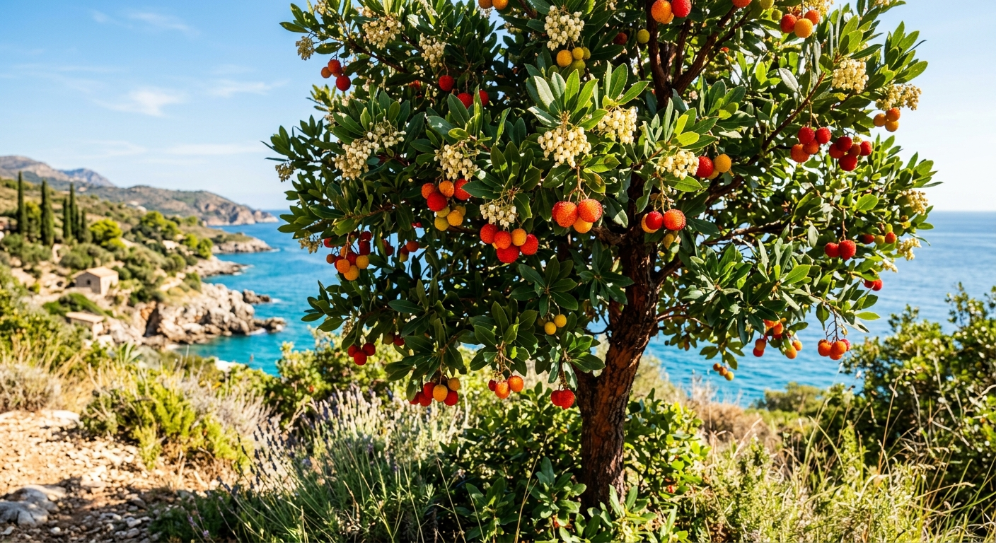 Erdbeerbaum | 120 cm | Arbutus unedo | veredelt | Premiumqualität | winterhart | fruchtreif